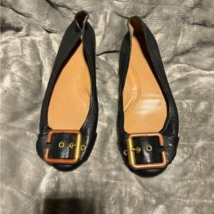 Chloe Black Leather Flats with Buckle size 37